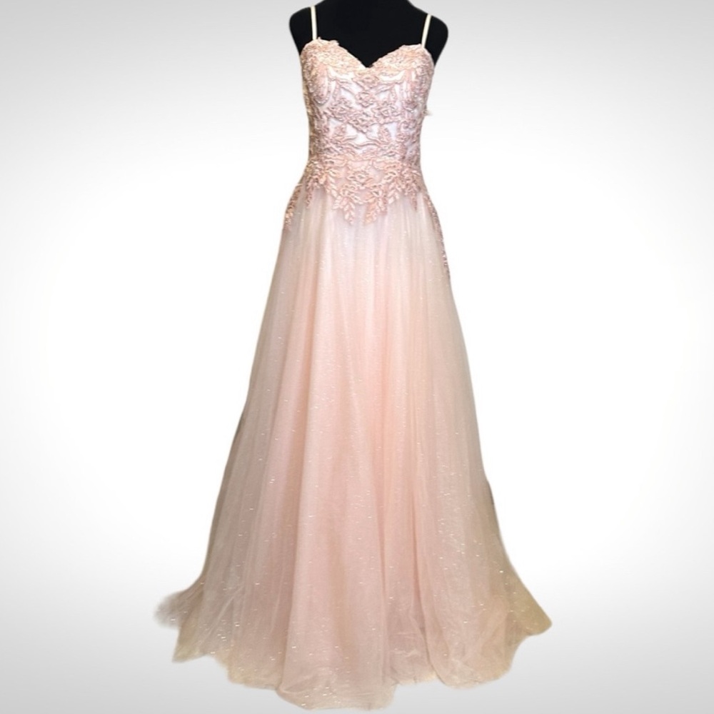 Blush Pink Embellished Formal Dress - Picture 6 of 11